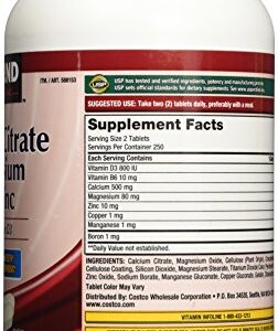 Kirkland Signature Calcium Citrate 500mg (500 Tablets)