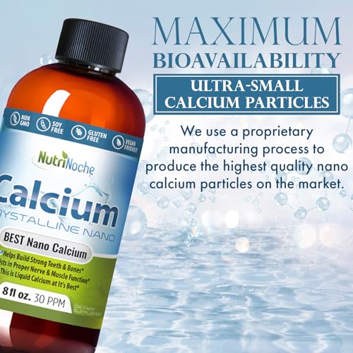 NutriNoche Liquid Calcium Supplement - 30 PPM of Nano Sized Calcium Particles Absorbed at a Cellular Level - Colloidal Minerals - Trace Minerals