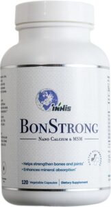 bonstrong nano calcium & msm - patented nanotechnology with vitamin d & k, magnesium, zinc, selenium, and msm for bone & joint health - 120 veggie caps