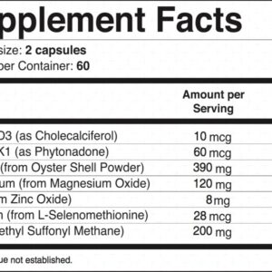 BonStrong Nano Calcium & MSM - Patented Nanotechnology with Vitamin D & K, Magnesium, Zinc, Selenium, and MSM for Bone & Joint Health - 120 Veggie Caps