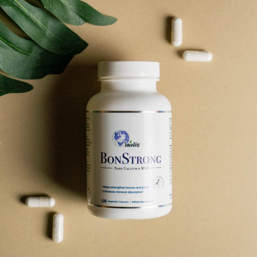 BonStrong Nano Calcium & MSM - Patented Nanotechnology with Vitamin D & K, Magnesium, Zinc, Selenium, and MSM for Bone & Joint Health - 120 Veggie Caps