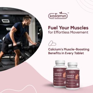 Kaitamin Calcium & Vitamin D3 Vegetarian Joint Support | 4 Months Supply Non-GMO Muscle, Bone, and Joint Support | 120 Tablet-One Tablet Per Day