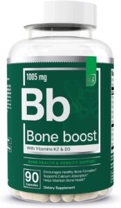 essential elements bone boost bone health supplement - bone support and calcium supplement with vitamin d 3, k2, cissus quadrangularis for bone strength - 90 capsules (30 day supply)