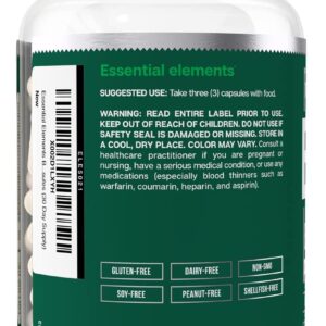 Essential Elements Bone Boost Bone Health Supplement - Bone Support and Calcium Supplement with Vitamin D 3, K2, Cissus Quadrangularis for Bone Strength - 90 Capsules (30 Day Supply)