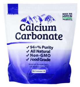 duda energy fgcc5f food grade 97+% calcium carbonate from ground limestone, 5 lb.