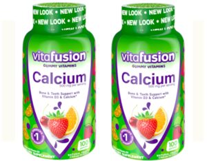 vitafusion calcium gummies, 500 mg (2 pack, 200 ct.)