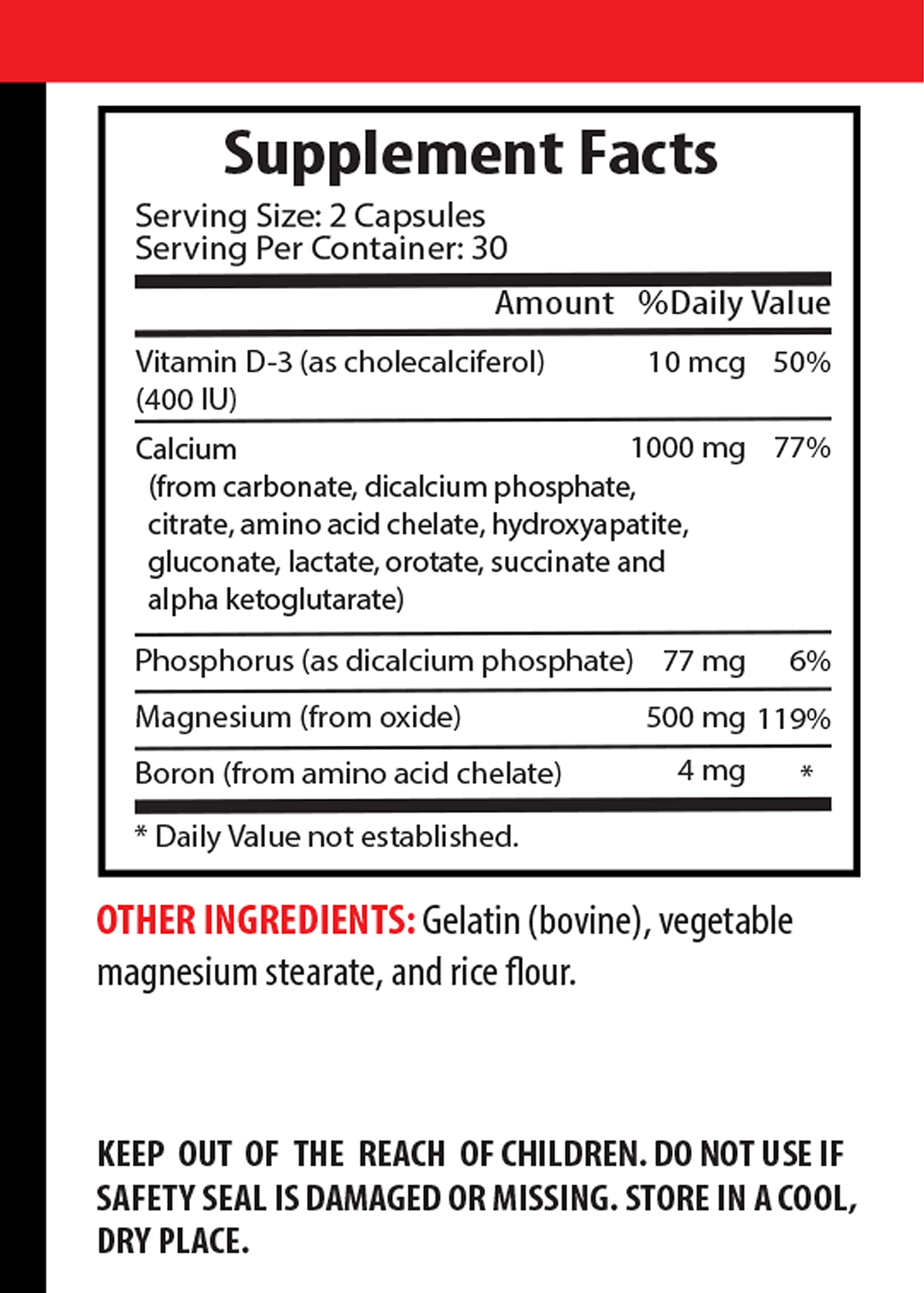 Calcium Magnesium Supplement - Calcium Magnesium Phosphorus with Vitamin D-3 & Boron - Healthy Bones Magnesium, Calcium for Women, Magnesium for Men, Bone Strength Supplements, 1 Bottle 60 Capsules