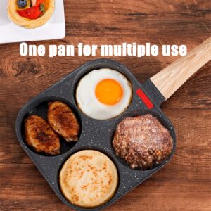 HUPECHAM 4-Cup Egg Pan Nonstick, and Healthy Granite Egg Frying Pan, Versatile Breakfast Skillet for Eggs, Pancakes, Plett, Crepes, Compatible with Gas Stove and Induction Cooktop