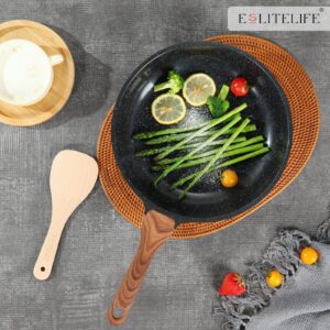 ESLITE LIFE Nonstick Ceramic Frying Pans Skillets Set, Non-Toxic Egg Omelette Kitchen Cooking Pans Compatible with All Stovetops (Gas, Electric & Induction), PTFE & PFOA Free (Black)