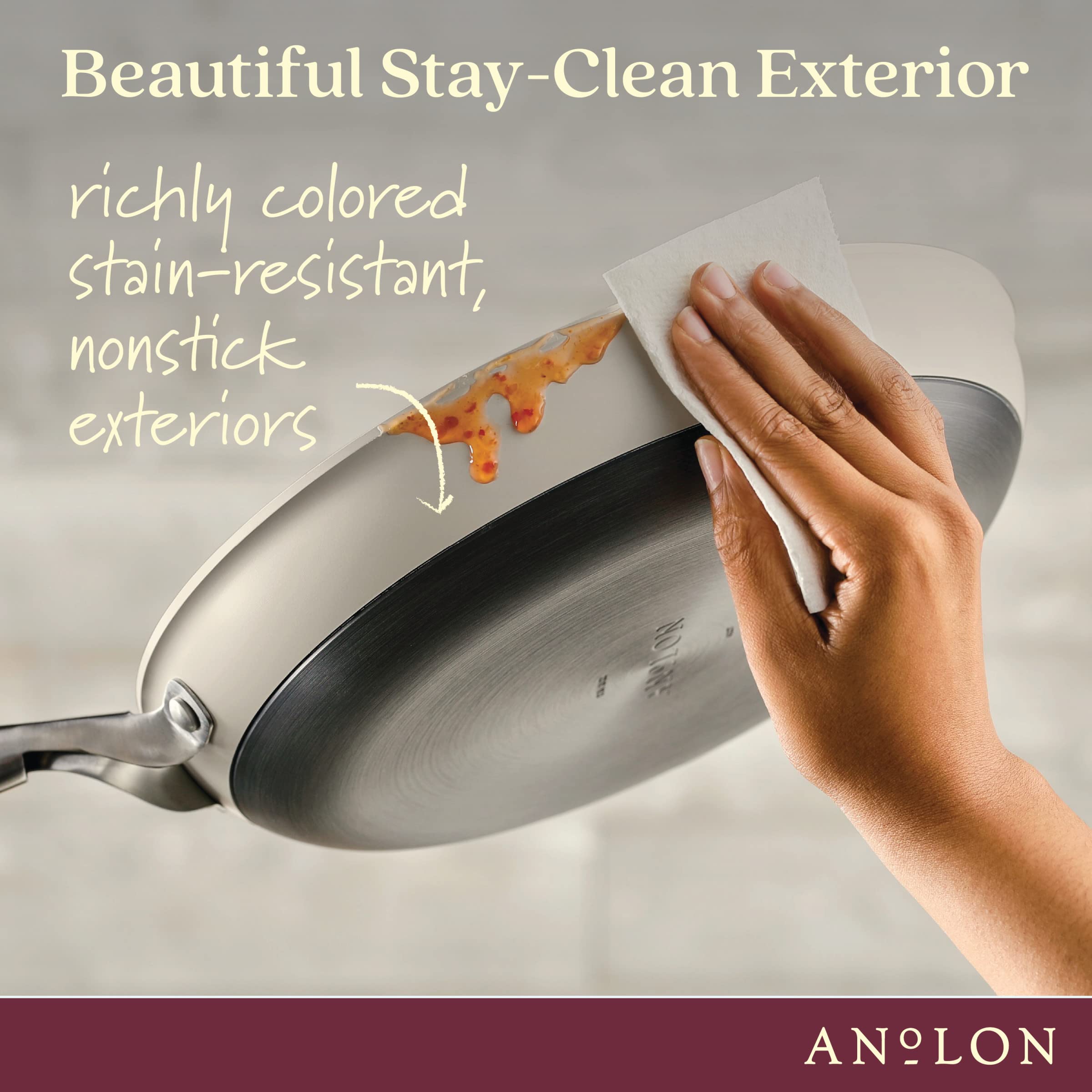 Anolon Achieve Hard Anodized Nonstick Frying Pan/Skillet, 12 Inch, Silver