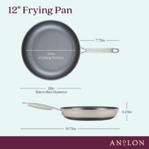 Anolon Achieve Hard Anodized Nonstick Frying Pan/Skillet, 12 Inch, Silver