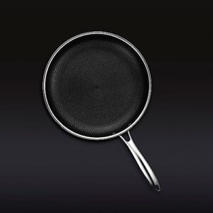 HexClad Hybrid Nonstick 12-Inch Fry Pan with Tempered Glass Lid, Stay-Cool Handle, Dishwasher and Oven Safe, Induction Ready, Compatible with All Cooktops