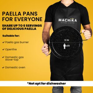 Machika Enamel Paella Pan | Paella Pan | Skillet for Paella and Rice Recipes | Perfect for Indoor & Outdoors | Easy Cleaning | Rust Proof Coating | 6 Servings | 13 inches |