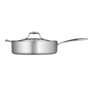 Tramontina Covered Deep Saute Pan Stainless Steel Tri-Ply Clad 6 Qt, 80116/073DS