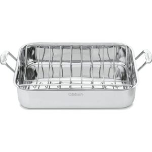 cuisinart 16-inch roaster, chef's classic rectangular roaster with rack, stainless steel, 7117-16urp1