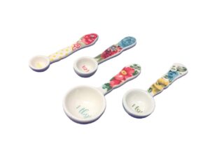 pioneer woman vintage floral ceramic measuring spoons