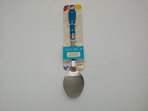 The Pioneer Woman Basting Spoon Large Stainless Steel Teal Handle 14" Long