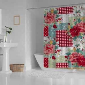 Shower Curtain-The Pioneer Woman Rose-for Bathroom Curtains Waterproof with Hooks Easy Install Contemporary Bathroom Decor 60x72in