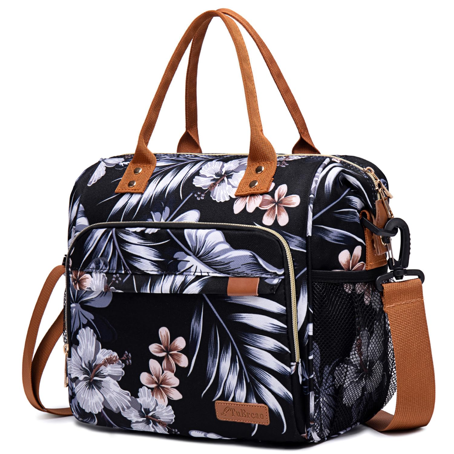 TuErCao Lunch Box for Women - Adult Insulated Lunch Bag Ladies Lunch Tote Bag for Work Loncheras para Mujer de Trabajo, Floral