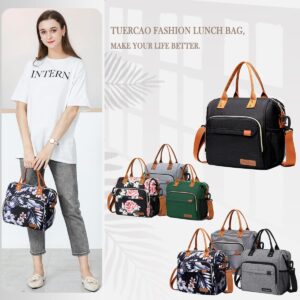 TuErCao Lunch Box for Women - Adult Insulated Lunch Bag Ladies Lunch Tote Bag for Work Loncheras para Mujer de Trabajo, Floral