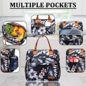 TuErCao Lunch Box for Women - Adult Insulated Lunch Bag Ladies Lunch Tote Bag for Work Loncheras para Mujer de Trabajo, Floral