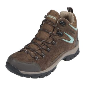 northside womens pioneer wp hiking boot, dk brown/sage, 6.5 us