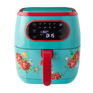 the pioneer woman vintage floral 6.3 quart air fryer with led screen, 13.46"