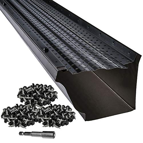 LeafTek Gutter Guards | 6" x 200' Leaf Protection in Black | Premium 35 Year Aluminum | Available in 32', 100' & 200' | 5” & 6” | Made in The USA