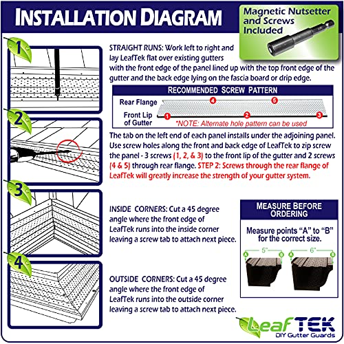 LeafTek Gutter Guards | 6" x 200' Leaf Protection in Black | Premium 35 Year Aluminum | Available in 32', 100' & 200' | 5” & 6” | Made in The USA