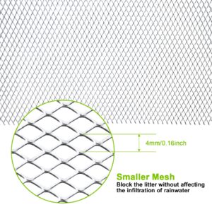 Evcitn Metal 6”x 40Ft Gutter Guard Mesh Roll,DIY Leaf Protection Cover Netting with 50 Fixed Cable Tie,Ideal for Preventing Leaves,Twigs and Debris from Clogging Gutters