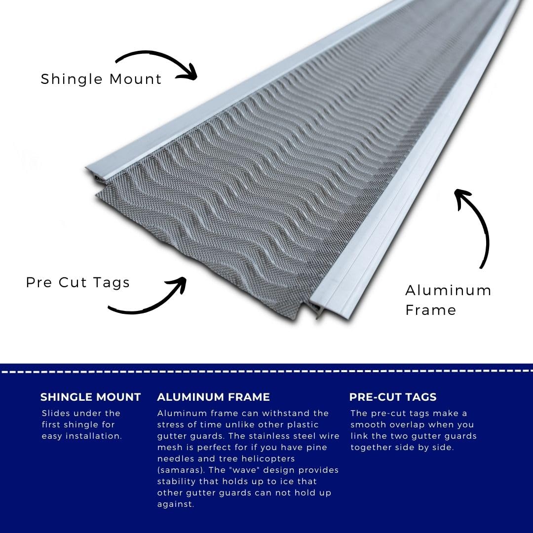 Best Gutter Guard, Period! Aluminum Micro-Mesh Gutter Guard, Leaf Soldier Vigilant DIY Gutter Cover That fits Any roof or Gutter Type fits a 6" Gutter, 100ft, 5Oft, 23ft (100ft)