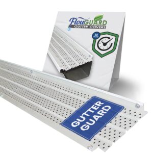 flowguard premium 50-year gutter cover system - white - 5 inch aluminum gutter guards, 102 feet - by flexxpoint