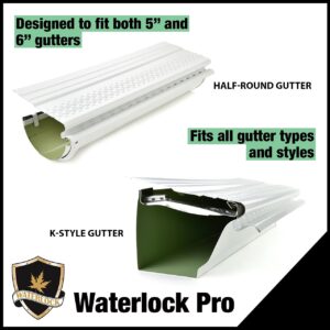 Waterlock Pro Gutter Guards Leaf Protection 1 Feet Sample Pack White, A Contractor-Grade Gutter Guard from Manufacturer, Domestic Aluminum Gutter Covers 5 and 6 Inch Gutters