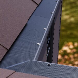 powrocket universal sizes stainless steel micro mesh gutter guard leaf protection,work for 6'',5'',4'' gutter,prevents roof clogged downspouts,easy to work with and diy,total covers 48ft,dark grey