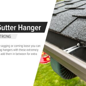 Hidden Gutter Hangers 5 Inch with a Pre-Inserted Rust Resistant Screw - Heavy Duty Rain Gutter Brackets Fastener with Clip for 5" K-Style Aluminum Gutters - Easily Repair Sagging Gutters - 50 Pack