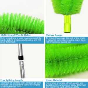 Dolymoly Gutter Cleaning Brush, 8.5Ft Gutter Cleaning Tools from Ground Gutter Cleaning Pole, Roofing Tool Rain Gutter Guard Cleaner Tool, Easy Remove Leaves and Debris from The Ground (2 Brush Heads)