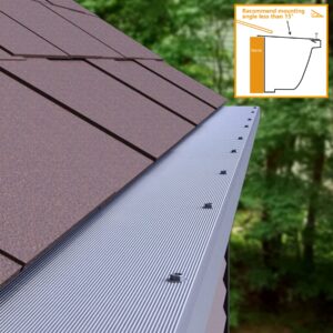 Powrocket Universal Sizes Stainless Steel Micro Mesh Gutter Guard Leaf Protection,Work for 6'',5'',4'' Gutter,Prevents Roof Clogged Downspouts,Easy to Work with and DIY,Total Covers 48Ft,White