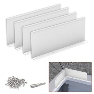 BJADE'S Gutter Valley Splash Guard,6 Pcs Aluminum Roof Valley Splash Shield Gutter Guard.for Straight,Flat Roofs,Corner,10 inch Each