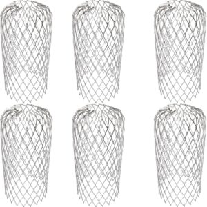 NSBELL 6PCS Gutter Guard Strainer Aluminum Downspout Mesh Filter Preventing Blockage Leaves Debris from Clogging Pipes(3 inch) (6)