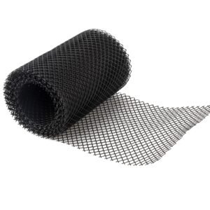 ZRSWV Plastic Gutter Guard Mesh Protector, Screen Roll 6in x 20ft with 12 Clip Fixing Hooks, Leaf Protection Cover Netting to Stop Drain and Guttering Leaf or Debris Blockages