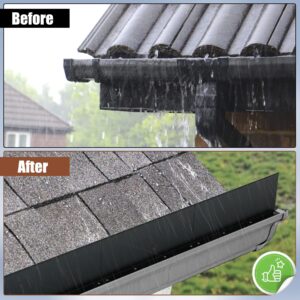 BJADE'S Gutter Valley Splash Guard,6 Pcs Aluminum Roof Valley Splash Shield Gutter Guard.for Straight,Flat Roofs,Corner,10 inch Each,Black