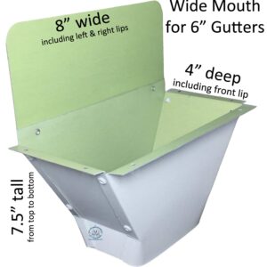 Wide Mouth Gutter to Downspout Funnel for 3x4 Downpipe (6 inch K Style Gutter, 3x4 inch downpipe)