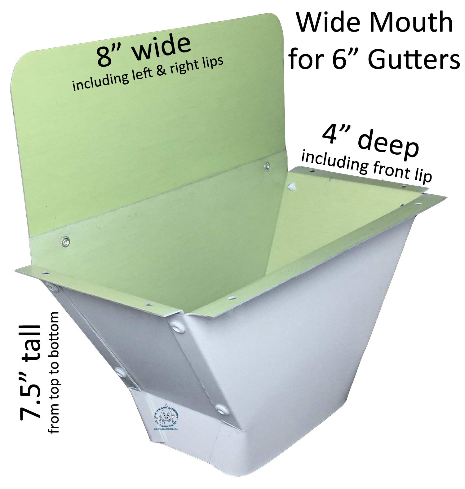 Wide Mouth Gutter to Downspout Funnel for 3x4 Downpipe (6 inch K Style Gutter, 3x4 inch downpipe)