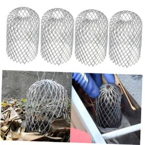 Angoily Aluminum Downspout Filter 6 Pcs Leaf Filter Gutter Downspout Diverter Downspout Filter Cover Drain Strainer Downspout Aluminium Filter Strainer Flexible Filter Material Aluminum