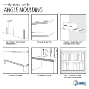 Outwater Plastics 1921-Wh White 1'' X 2'' X 3/64''(.047'') Thick Styrene Angle Plastic Angle Moulding 48 Inch Lengths (Pack of 3)