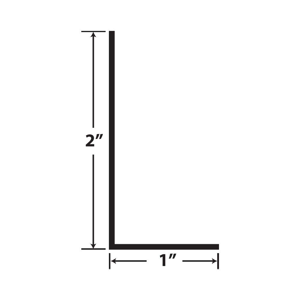 Outwater Plastics 1921-Wh White 1'' X 2'' X 3/64''(.047'') Thick Styrene Angle Plastic Angle Moulding 48 Inch Lengths (Pack of 3)