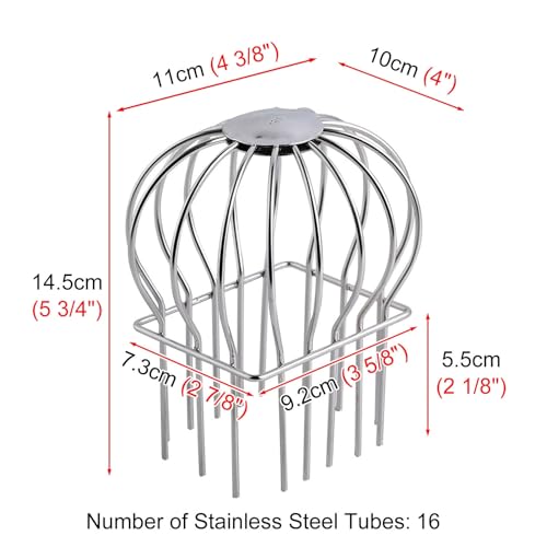 BBHW Gutter Guard Mesh Stainless Steel, Square Downspout Protectors Stops Blockage, Leaf Filter Gutter Strainer, Roof Gutter Screen Net Cover (Color : 6 PCS, Size : Mid 7.3x9.2cm (2.9x3.7in))