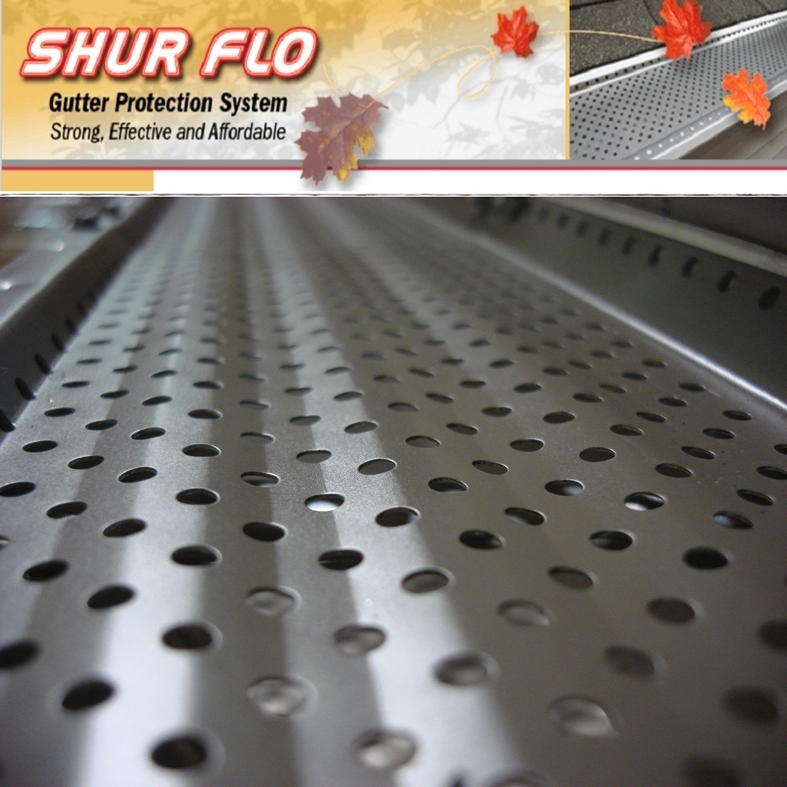 (200 feet) Shur Flo X Leaf Guard Gutter Protector for 5" K-Style Gutters. White Aluminum. 50 Panels x 4.00' Each.