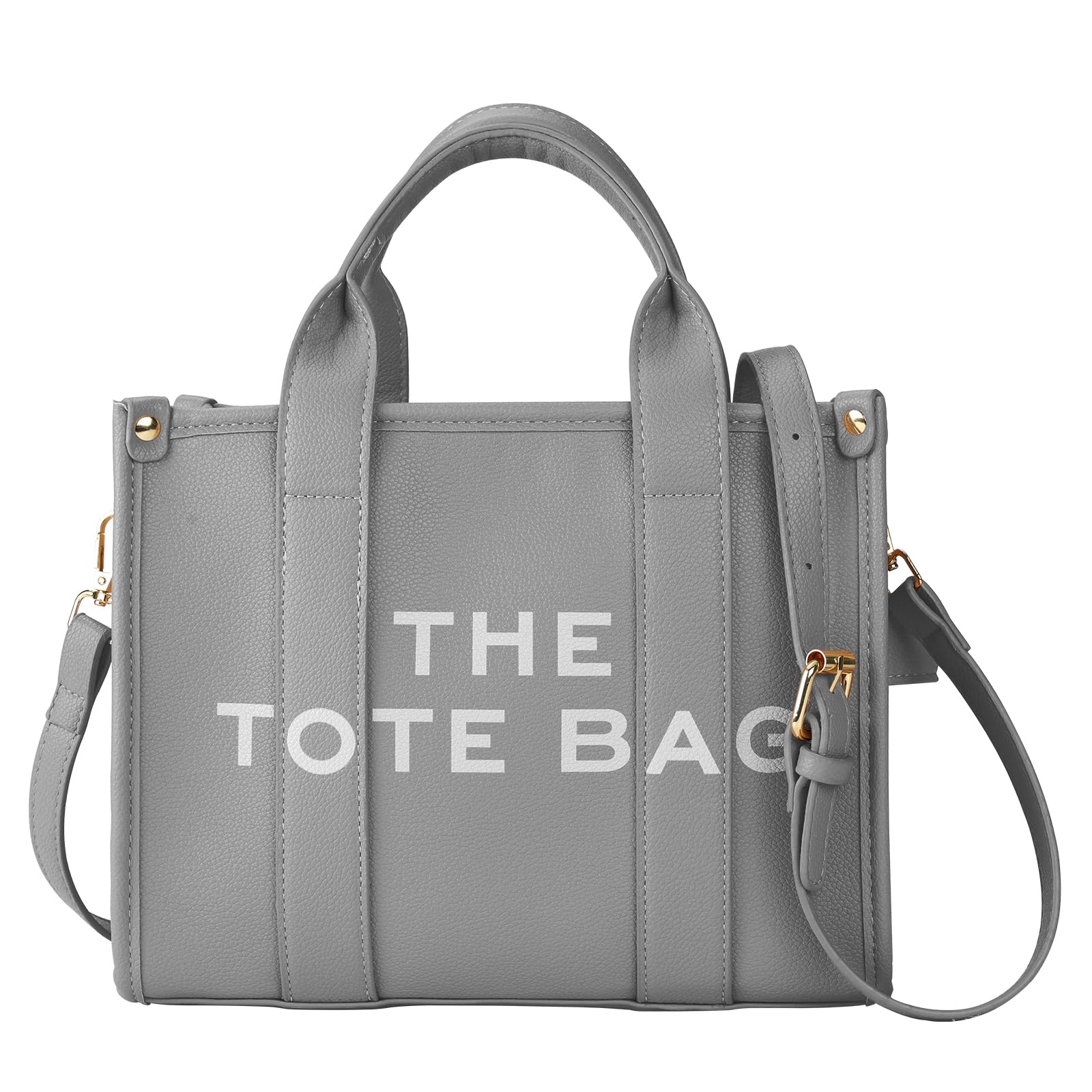 Tote Bag for Women, The Tote Bag with Zipper, Trendy Personalized Oversized Medium PU Leather Tote Bag Top-Handle Shoulder Crossbody Bags.（Medium-Grey）