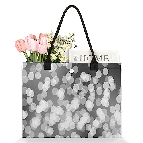 Mularoka Grey Gray Circles Large Tote Bag Shoulder Bag For Women Teachers Nurses Work Shopping Travel Handbag Purse